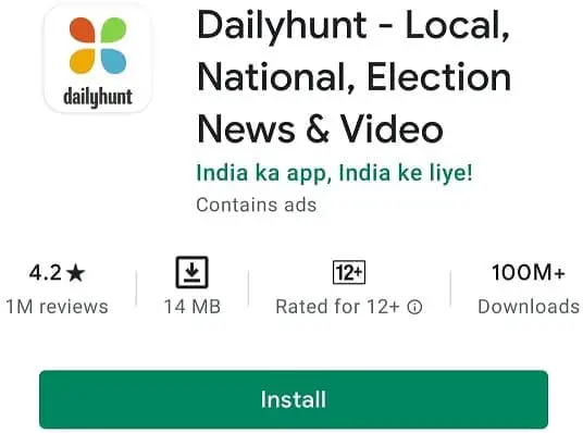 Dailyhunt news app