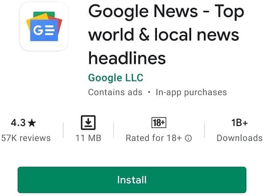 Google news app