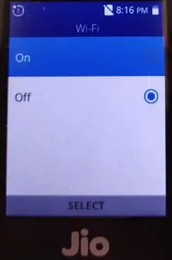 Select the on button