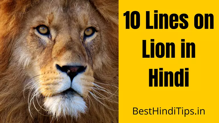 10 lines on lion in hindi
