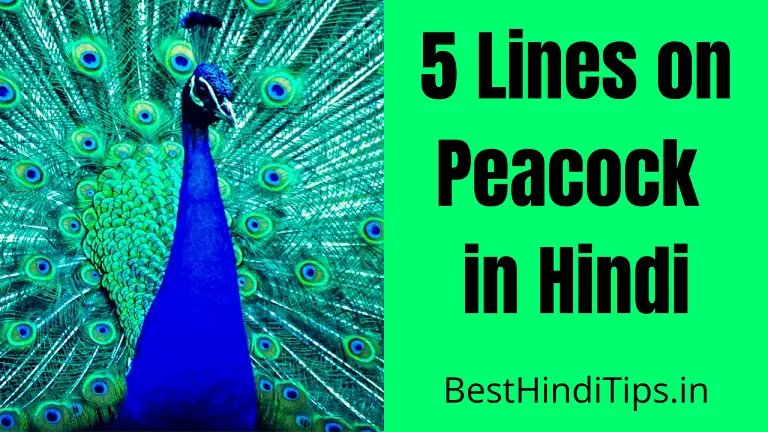 5 lines on peacock in hindi for class 5