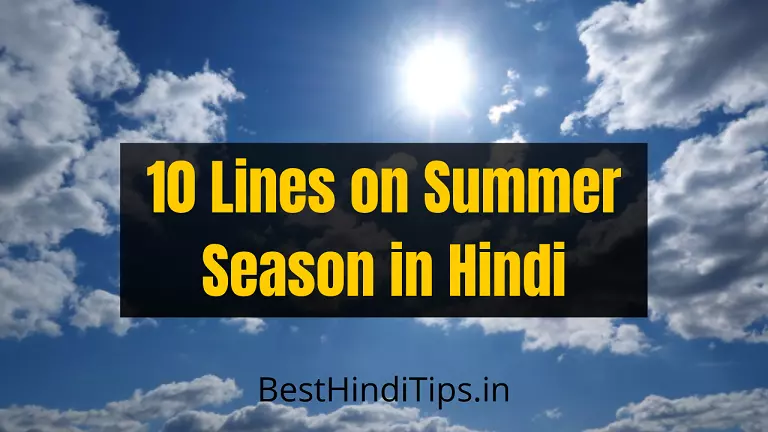 10 lines on summer season in hindi