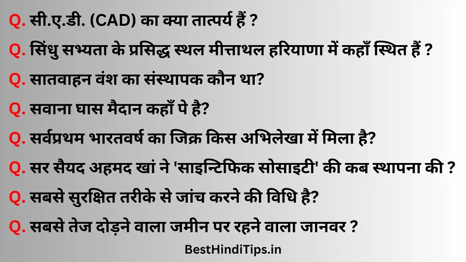 Basic gk questions in hindi